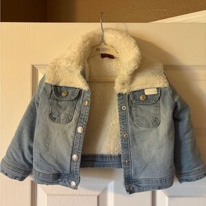 7 for all mankind Kids Denim Jacket with Sherpa Lining